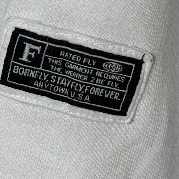 Born Fly Hoodie XL Black White Split Logo Graphic The World Is Yours Pullover - Picture 5 of 10